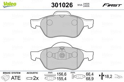 Ön Balata Megane Iı 02> Scenıc Iı 02> Clıo Iıı 05> 1.5Dci 1.6 16V 2.0 16V VALEO 9001071