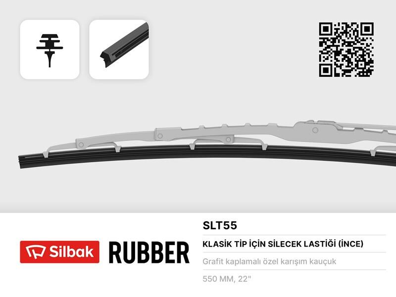 Silecek Lastiği 550Mm Tel Takılan Ducato Orj.Lastiği-Mgn Sürücü-Bmw-Audı-Vw SILBAK SLT55