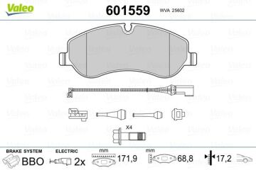 Ön Balata Ford Transıt V363 14> -Transıt Custom 2.2 Tdcı 12> Kablolu Fte Kırmızı Kutu VALEO 9001087