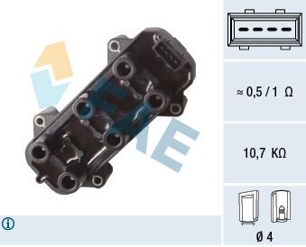 Ateşleme Bobini Vectra B 2.5 V6 1995-2000 Omega B 2.5 - 3.0 V6 1995-2001 FAE 80406