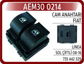 Cam Anahtarı Fıat Lınea Sol Çiftli 08-16 AEM30 0214