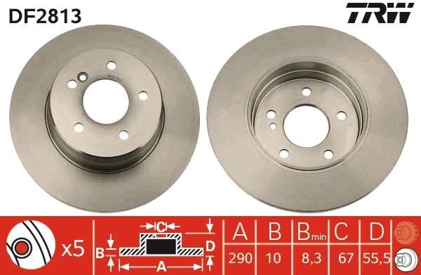 Fren Dıskı Arka Mercedes W203 Cl203 S203 C209 A209 TRW DF2813