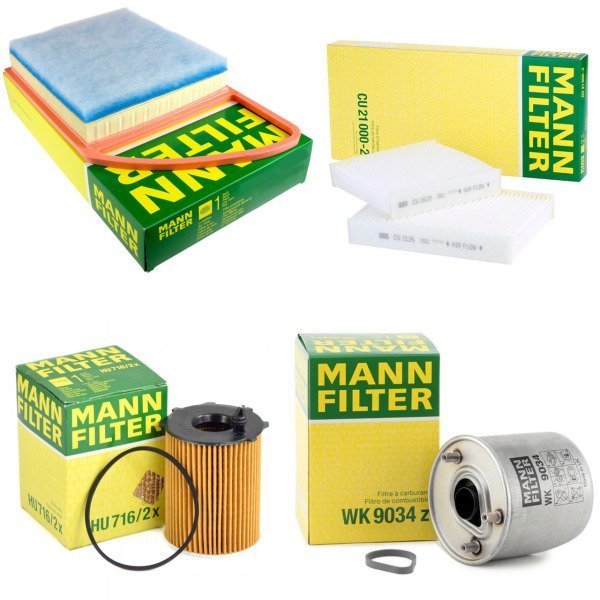 Citroen C3 1.4 Hdi Euro5 Periyodik Bakım Filtre Seti Mann Marka Orjinal C3585 - HU716-2x - WK9034z - CU21000-2