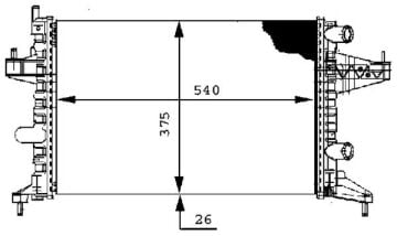 Radyatör Corsa C-Combo-Tıgra 1.0-1.2-1.2 16V-1.4-1.4 16V Ac Klimasız Mek 540X378x23 1300236-9201955-25555161-24445162 MAHLE CR388000S