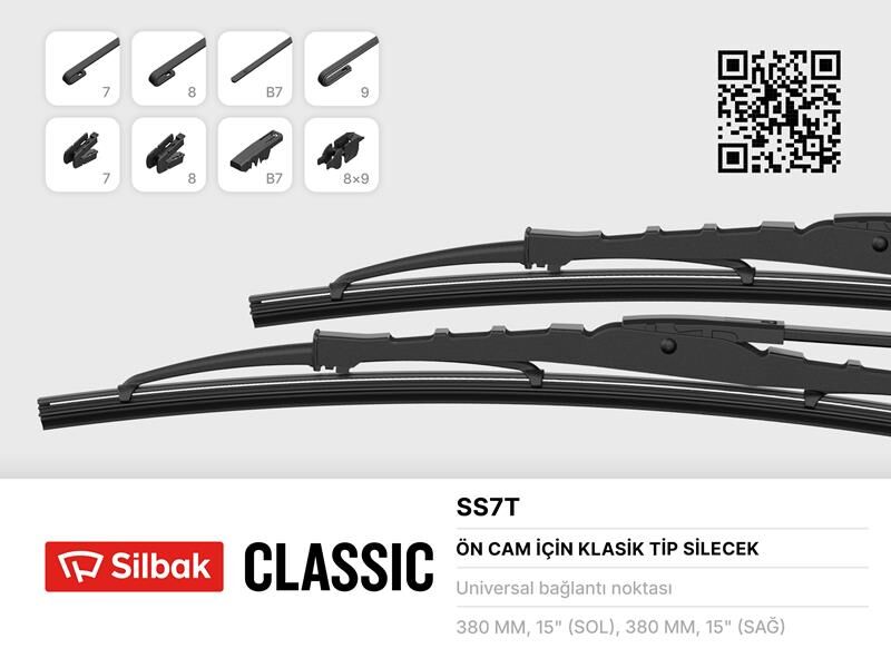 Silecek Süpürgesi 380Mm R12-M131-Tm30-1340- Dogan-Kartal-Sahın SILBAK SS7T