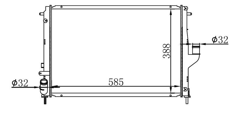 Radyatör Brazing Dacıa Duster 10 > Logan 05 > 1.5 Dci Mek.Şanz. / Ac 585X408x26 ORIS BDC050022