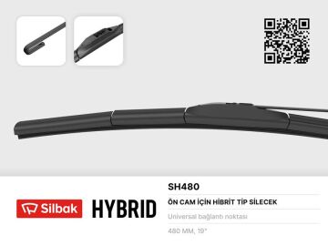 Silecek Süpürgesi Hybrıd Tipi 480Mm Üniversal SILBAK SH480