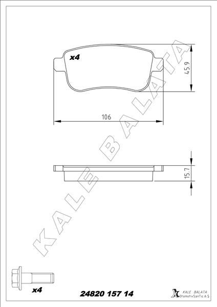 Arka Fren Balatası Fluence 09> Megane Iıı 09> Megane Iv 15> Scenıc Iıı 09> Clıo V 19> Captur Iı 20> 1.0 Tce 1.2 Tce 1.3 Tce 1.5 Dcı 1.6 Sce 440603734R KALE 24820 157 14 ANS KD13