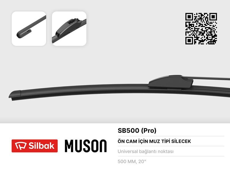 Silecek Süpürgesi 500Mm Muz Tipi Üniversal SILBAK SB500