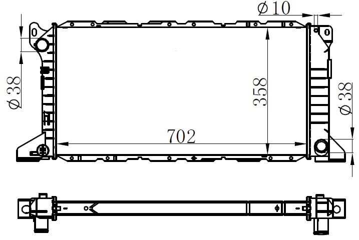 Motor Radyatoru Ac Transıt Turbo T12 T15 2.5D 97>01 Manuel Uzun Tıp 2 Sıra Cu Pl ORIS BFR007026