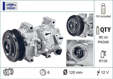 Klima Kompresörü Sıfır Ürün Toyota Aurıs. Corolla 1.6L 1Zrfe Zre151 07-12 / Avensıs 1.6L 1Zrfae Zr T270 09-18 / Verso 1.6L 1Zrfae GUA 41296