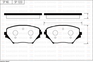 Ön Fren Balata Toyota Rav4 2.0L 1Az-Fe Aca21 01-05 SANGSIN SP1233