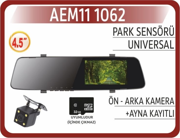 Ekran Ayna 4.3 2 Kamera Dvr Kayıtlı AEM11 1062