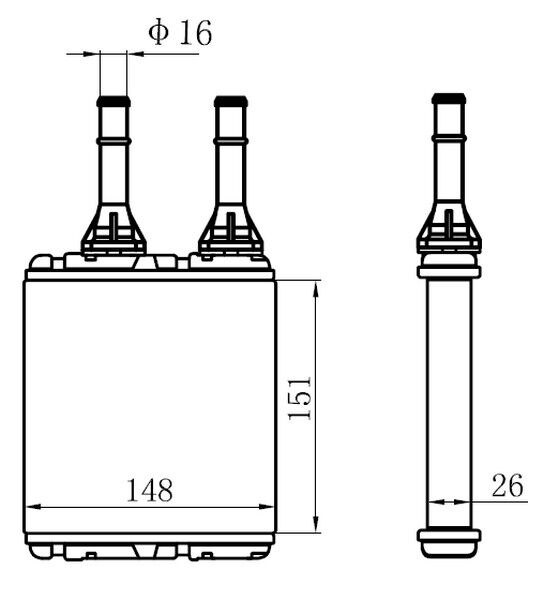 Kalorıfer Radyatoru Brazıng Nıssan D22 At/Mt Sanzuman 151X147x26 ORIS KNI001026