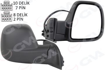 Dış Dikiz Aynası Fıat Yeni Doblo Combi- Carg0 Elektrikli Desenli Rezistanslı Otomatik Açma Kapama Sağ 23- GVA 1029106