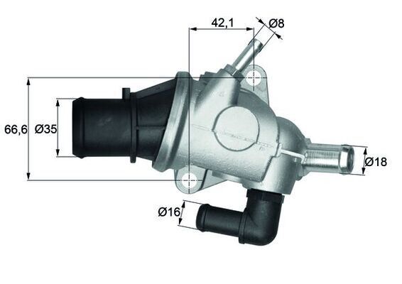 Termostat Komple Stılo 1.8 16V 01-08 - Punto 1.8 99 > 88C G911.88 Alfa 156 1.6 1.8 2.0 147 MAHLE TI125.88