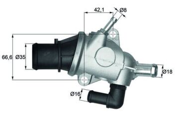 Termostat Komple Stılo 1.8 16V 01-08 - Punto 1.8 99 > 88C G911.88 Alfa 156 1.6 1.8 2.0 147 MAHLE TI125.88