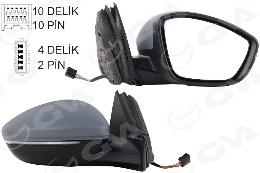 Dış Dikiz Aynası Sağ Elektrikli Isıtmalı Sinyalli Katlanır Sensörlü Astarlı Ç.Aydınlatmalı Konveks 208 19- Corsa F 19- 10H10p 4H2p GVA 1090231
