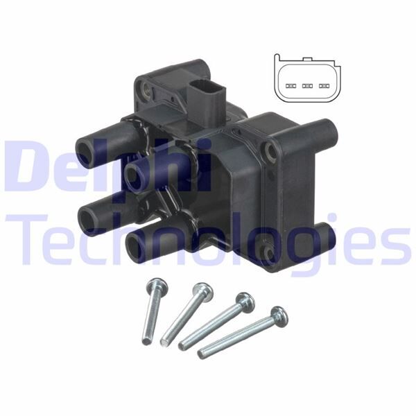 Atesleme Bobını Fıesta V-Vı 01>11 Fusıon 01>12 1.25-1.3-1.4-1.6Tı Focus Iı C Max 1.4-1.6Tı Volvo C30 06>12 S40 Iı 05>12 V50 05>12 1.6 Baglantı Cıvatları Ile Beraber DELPHI GN10205-12B1