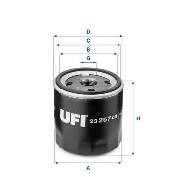 Yağ Filtresi Ford Focus/Mondeo/Fıesta/Mazda/Escort-1.25-1.4-1.6 Benzin S Max 07>14 1.6 Zetec Volvo C30 S40 S80 V40 V50 V60 V70 UFI 2326700