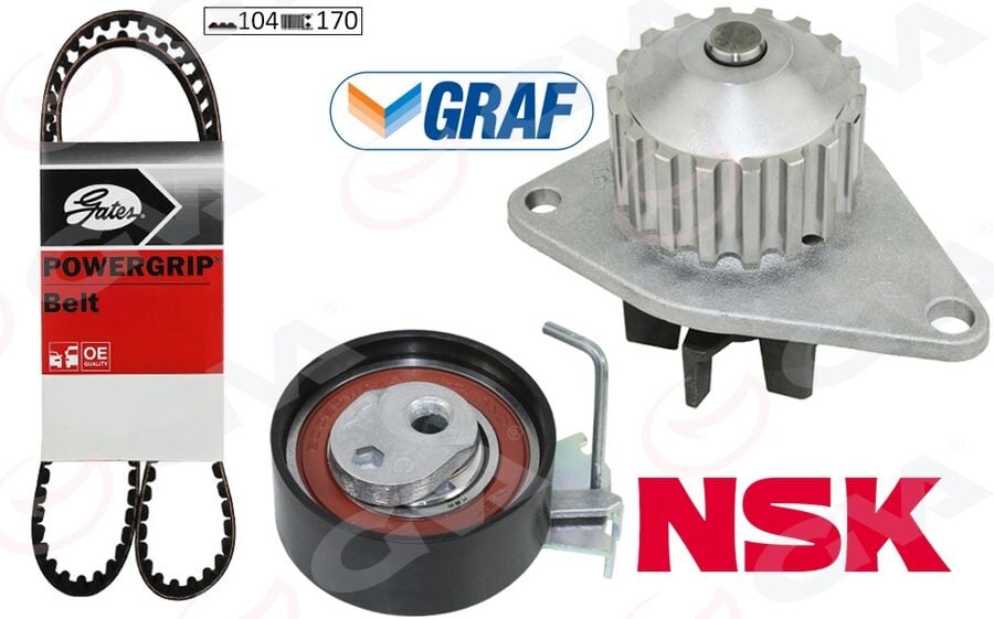 Devirdaimli Eksantrik Gergi Kiti 104X170 206-207-306-307-Bıpper-Partner-Berlıngo-C2-Nemo-Fıorıno 1.4 GVA 59WPK4313