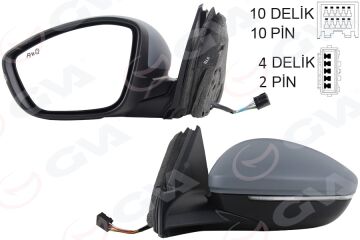 Dış Dikiz Aynası Sol Corsa 19- Elektirkli Katlanabilir Isıtmalı Sinyalli Sensorlü Astarlı Konveks GVA 1090203