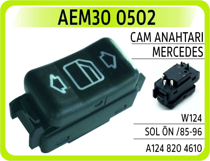 Cam Anahtarı Mercedes W124 Sol Ön /85-96 AEM30 0502