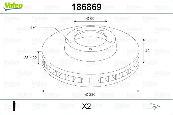 Ön Fren Aynası Astra H 1.4-1.6 04>Merıva 1.6 03>Combo 1.3 Cdti 4.05> 280X25x4dlxhavalı 569067-95526653-95526654-93197712 VALEO 186869