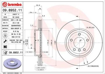 Fren Dıskı On Bmw E46 E85 E86 BREMBO 09895211