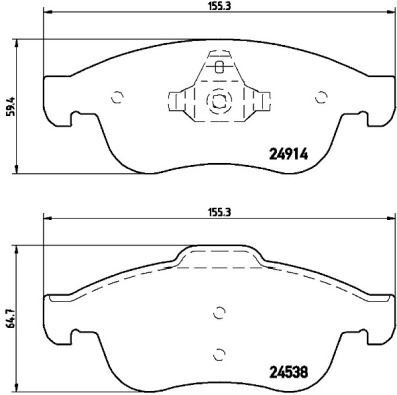 Ön Fren Balatası Megane Iıı 09> Scenıc Iıı 09>Fluence 10>Duster 10> Lodgy 12> Captur I 13>1.5 Dcı 1.6 16V BREMBO P68050