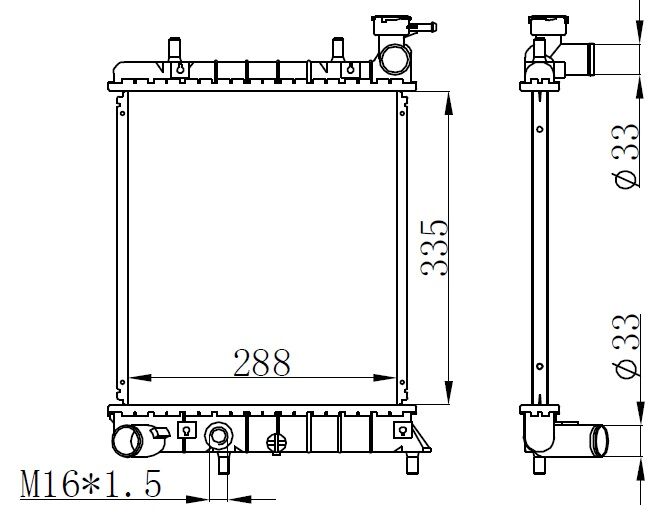 Radyatör Brazing Kalın Tip Hyundai Accent-Admire 1.3İ 99 > 335X298x22 Mek. ORIS BHY022022