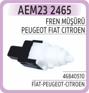 Fren Pedal Müşürü Albea-Lınea-Doblo-Punto-500-Bravo-Ducato 2001 > 2 Fişli Siyah-Beyaz 46840510 AEM23 2465