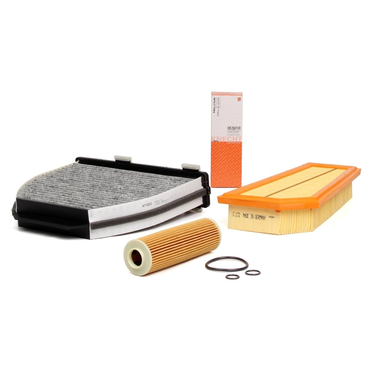 Mercedes W204 Kasa C180 CGI 2011 - 2012 Periyodik Bakım Filtre Seti Yağsız Mahle Marka E1015L - OX183-5D1 - WPK717-1