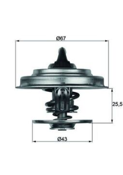 Termostat 87 C Mercedes M102 M103 Om615 Om904 W201 W202 W124 W210 W140 MAHLE TX18.87D