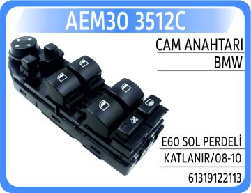 Cam Acma Salterı On Sol Sıyah. Ayna Katlamalı. Perdelı Bmw E60 E61 AEM30 3512C