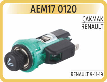 Komple Çakmak Soketli İç Gövde 12V R9-R11-R19-R21-Clıo-Kangoo-Megane-Isuzu Pıck Up AEM17 0120