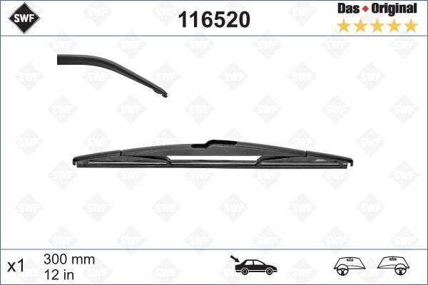 Sılecek Supurgesı Arka 300Mm Mercedes W245 S204 W166 Opel Corsa Fıat Punto Renault Clıo VALEO 116520