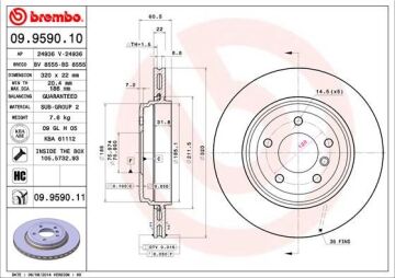Fren Dıskı Arka Bmw E46 BREMBO 09959011