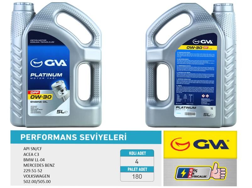 Motor Yağı 0W30 5 Lt Dpf Tam Sentetik Apı Sn/ Cf Partiküllü GVA 9920052