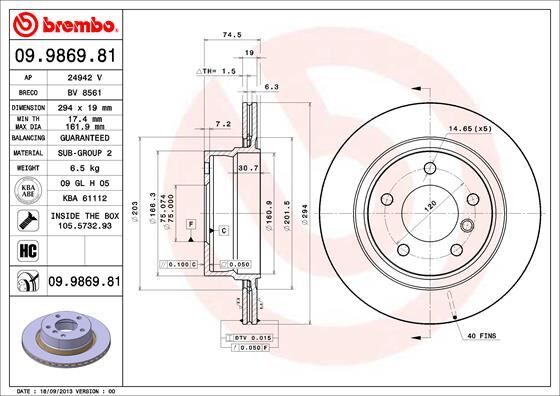 Fren Dıskı Arka Bmw E85 E86 BREMBO 09986981