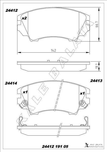 Ön Balata Opel Astra J 12 >14 > Insıgnıa 08 >11 > Zafıra 11 > Saab 9.5 10 >17 Jant Gdb1783 KALE 24412 191 05 ANS KD13