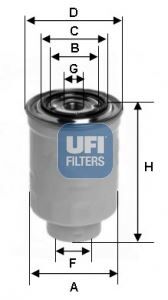 Yakıt Filtresi Su Ayırıcılı Nıssan Skystar Pıck Up 2.5L Yd25ddti D22 03-> / Patrol 2.8L Rd28t Y60 88-97 UFI 2439800