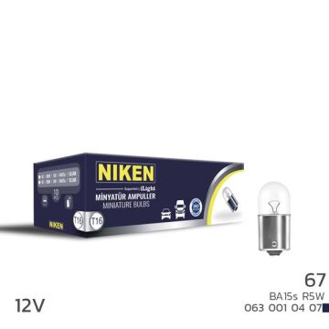Nıken T16 Mınyatur Ampul R5w Ba15s 12V 10Lu NIKEN 0630010407