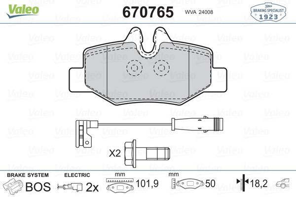 Fren Balatası Arka Mercedes Vıto W639 VALEO 670765