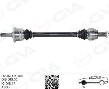 Komple Aks Arka Sol Bmw N20 F10 F12 F13 F06 760Mm Diş 30 Diferansiyel Diş 27 GVA 4499202