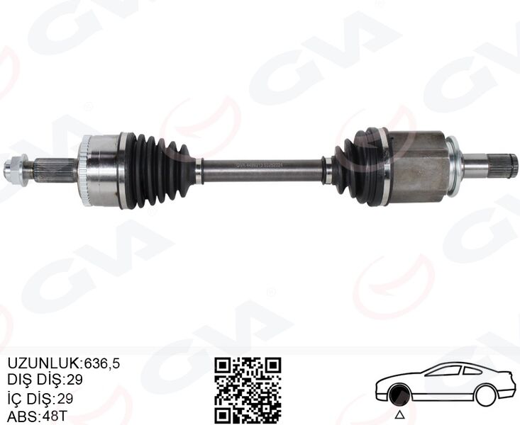 Aks Mılı On Sol 636.50Mm Land Rover Dıscovery Iıı-Iv L319 Range Rover Sport I L320 GVA 4499213