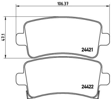 Arka Fren Balatası Insıgnıa A 08>17 Saab 9.5 10> Malıbu 2.0D 2.4 12> 16 İnç Jant BREMBO P59059