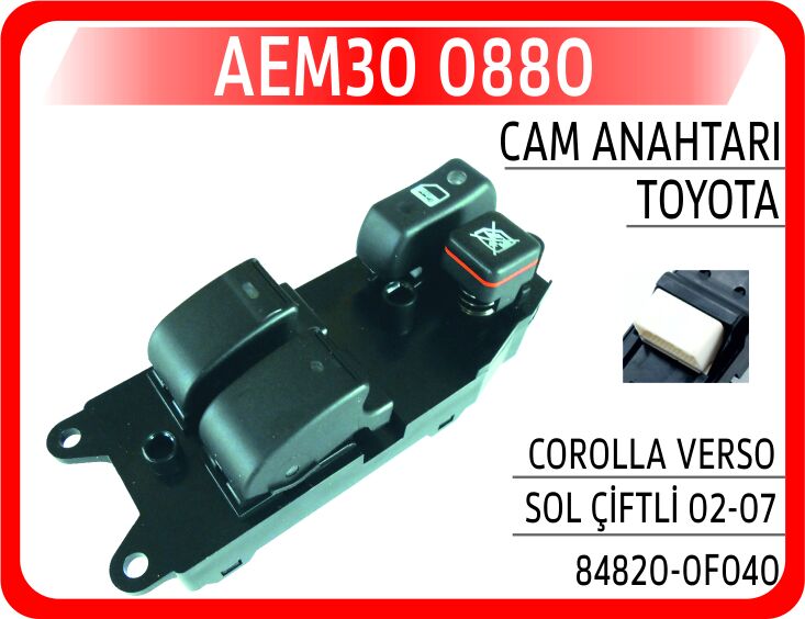 Cam Açma Düğmesi Sol Çiftli Toyota Corolla 1.4L 1.6L 4Zz-Fe 3Zz-Fe Zze120 Zze121 Vvti Sedan 02-06 / 1.4L 1Ndtv Nde120 04-06 / Verso 1.6L 3Zz-Fe Znr10 04-09 2.2L 2Adftv Aur10 04-09 AEM30 0880