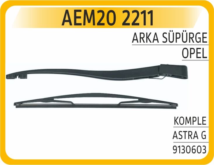 Arka Silecek Kolu Süpürgesi Komple Opel Astra G 98> AEM20 2211