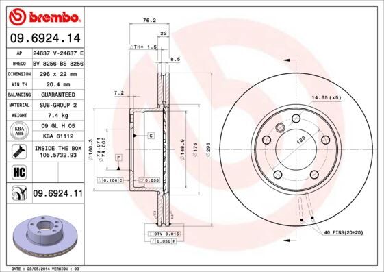 Fren Dıskı On Bmw E39 BREMBO 09692411